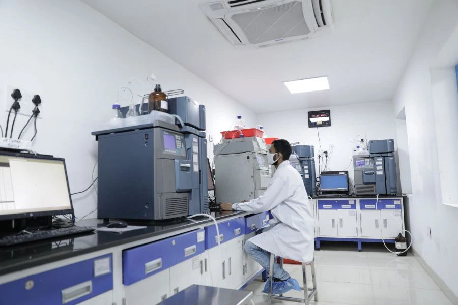 Researcher checking ashwagandha quality